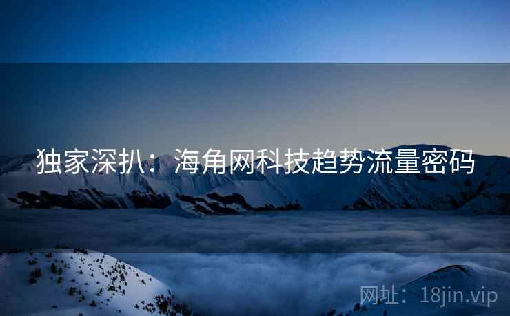 独家深扒：海角网科技趋势流量密码