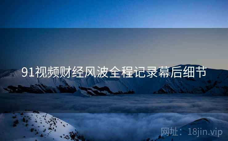 91视频财经风波全程记录幕后细节