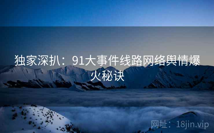 独家深扒：91大事件线路网络舆情爆火秘诀